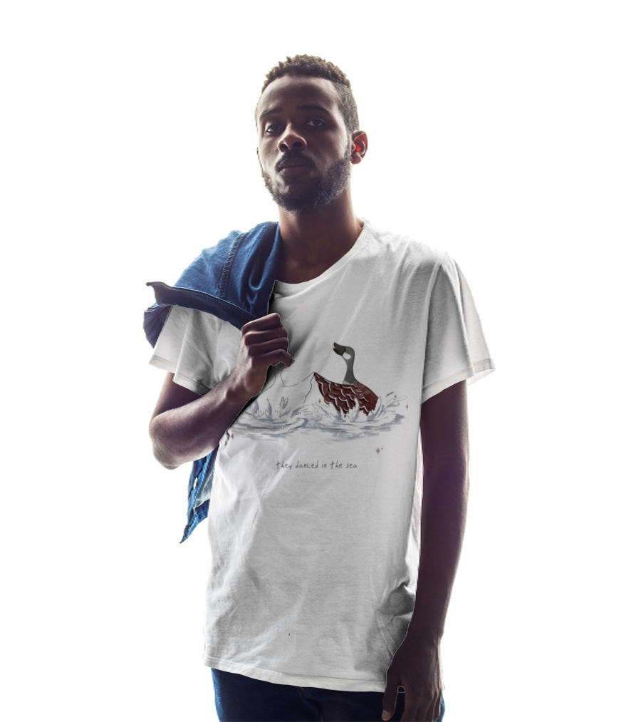 They Danced In The Sea Goose Ducks Watercolor T-Shirt