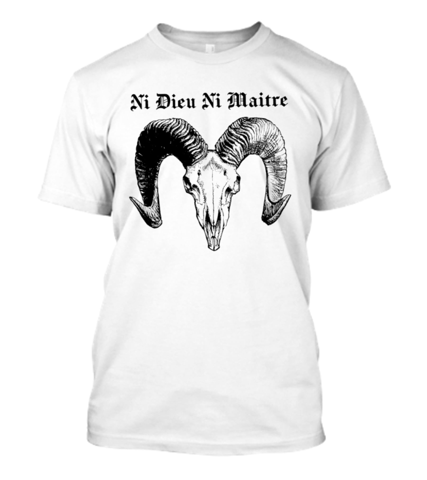 Ni Dieu Ni Maitre Ram Skull Anarchist T-Shirt