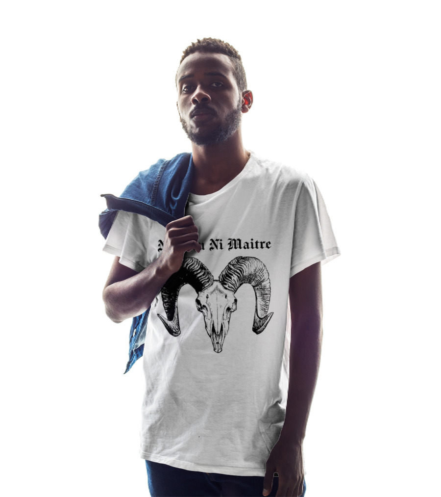 Ni Dieu Ni Maitre Ram Skull Anarchist T-Shirt