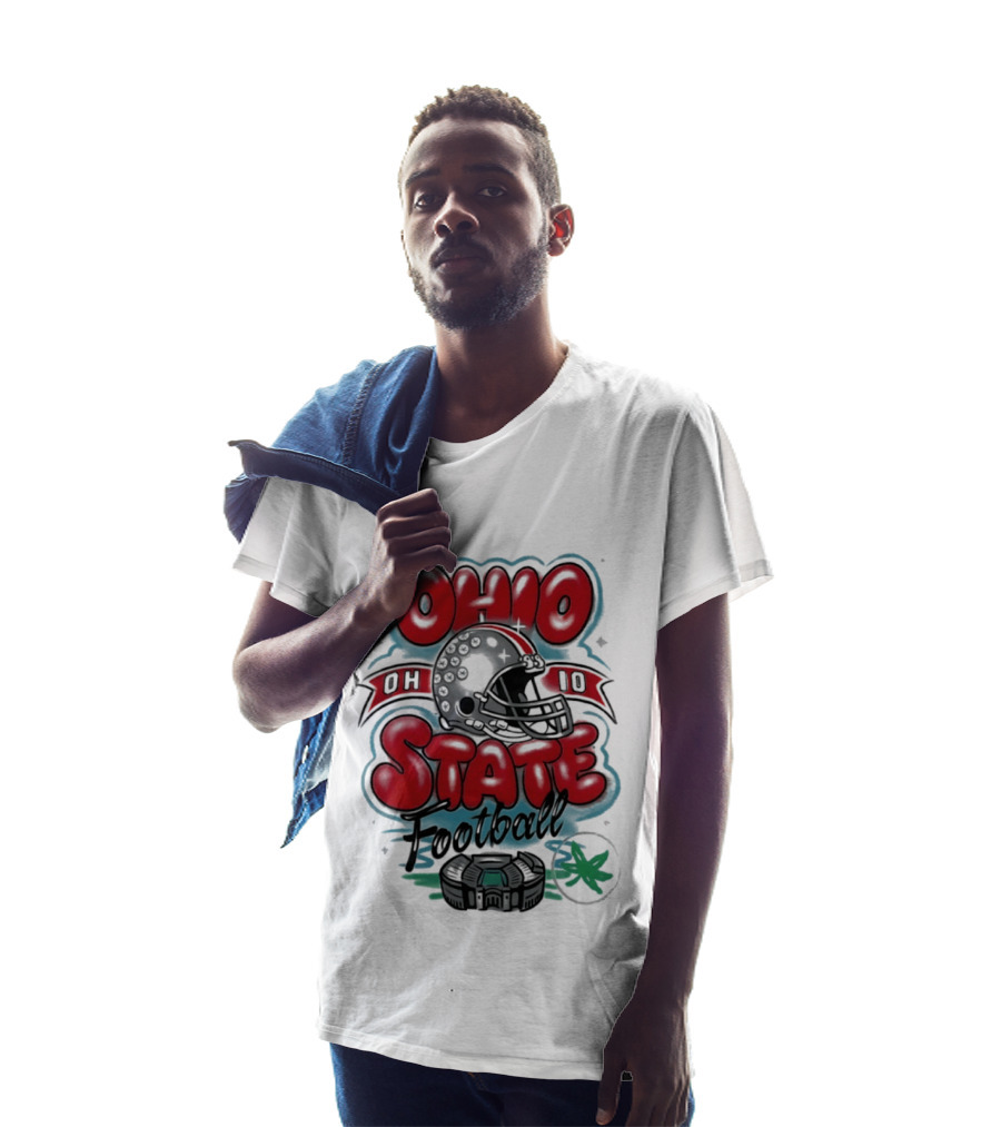 Ohio State Buckeyes Football 90s Bootleg Airbrush Helmet Stadium T-Shirt