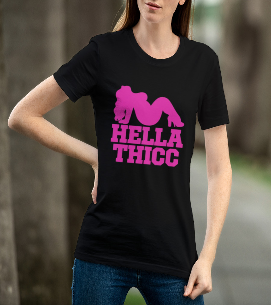 Hella Thicc Curvy Body Positive Pink T-Shirt