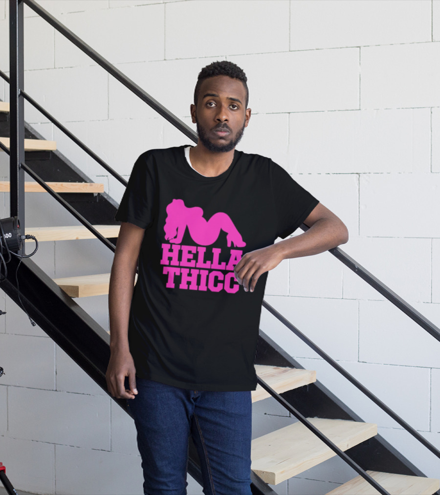 Hella Thicc Curvy Body Positive Pink T-Shirt