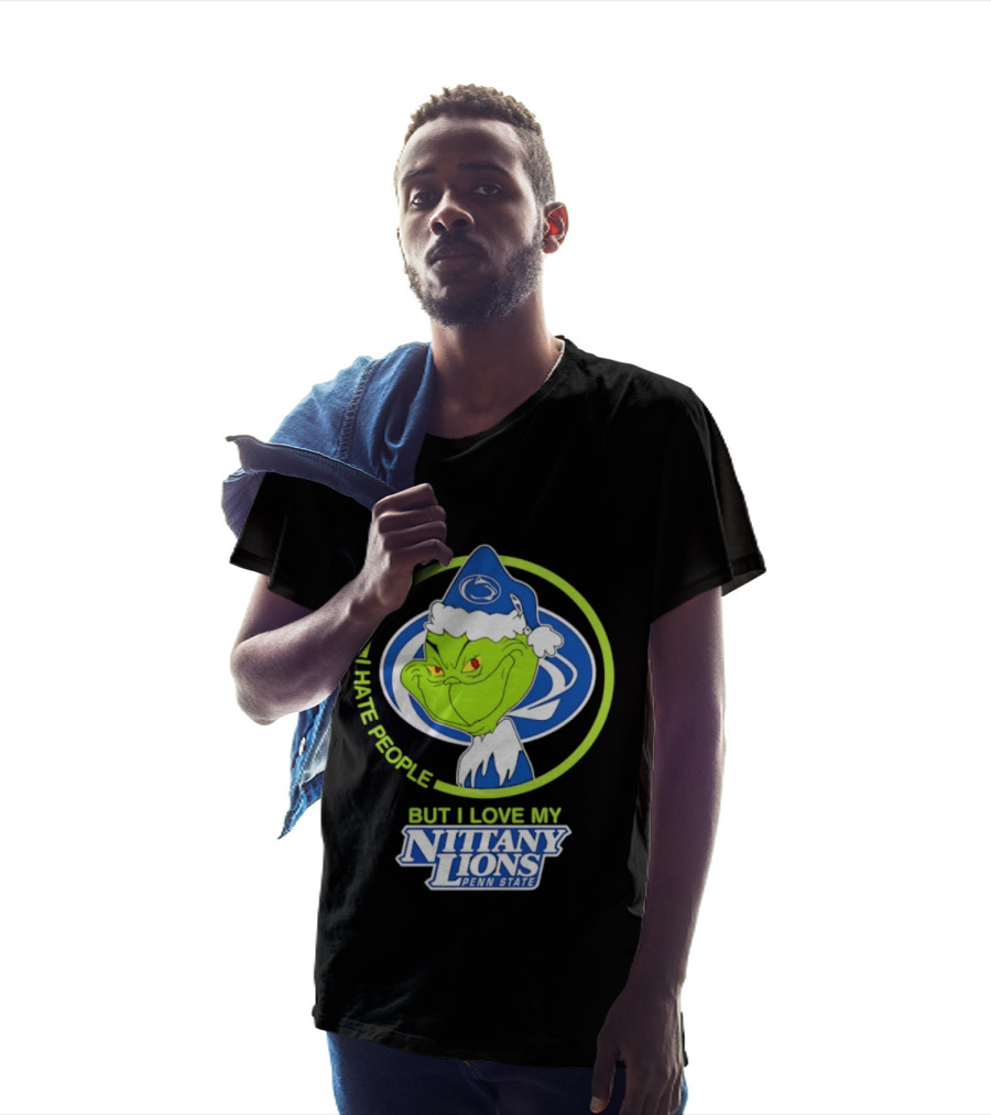 I Hate People But I Love My Nittany Lions Penn State Grinch T-Shirt