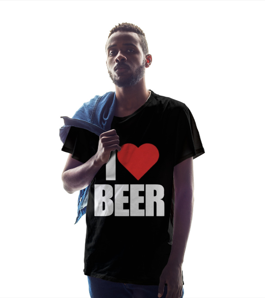I Love Beer Bold Red Heart T-Shirt