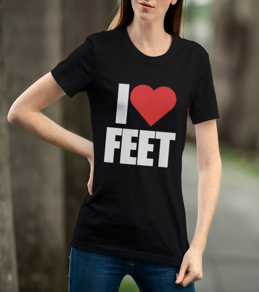 I Heart Feet Bold Red Heart Fun T-Shirt