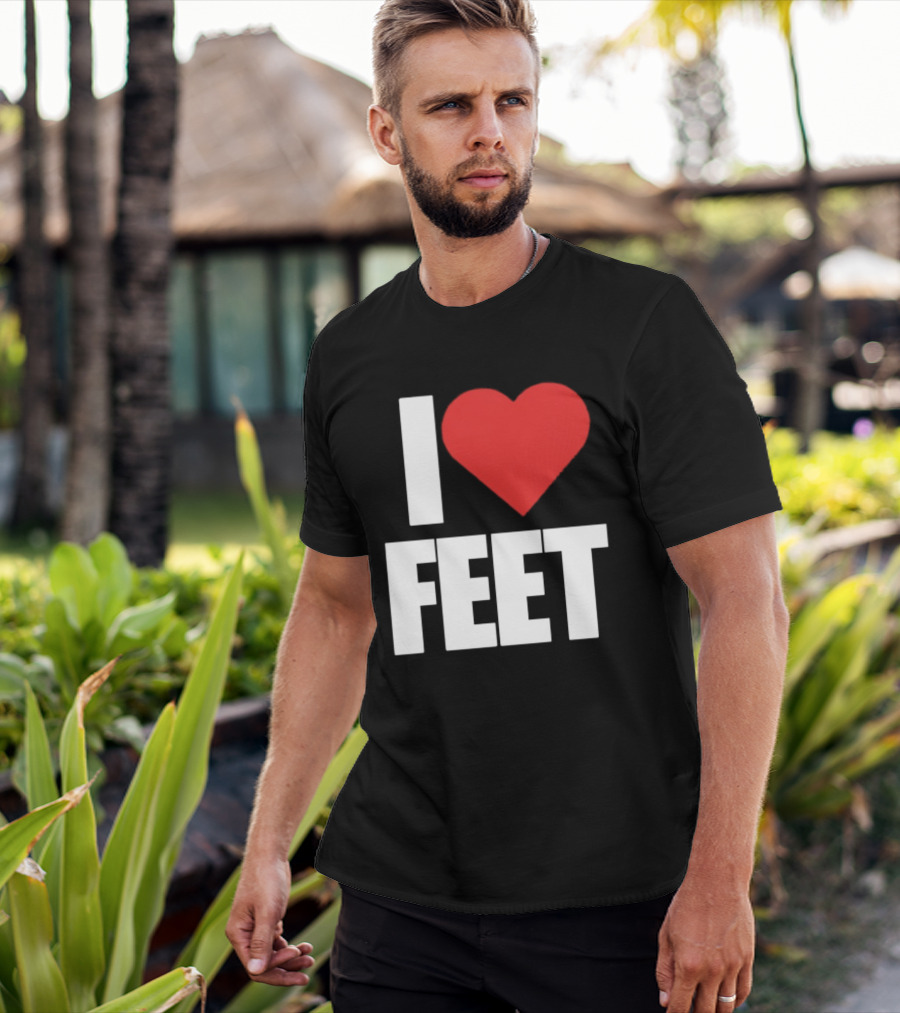 I Heart Feet Bold Red Heart Fun T-Shirt