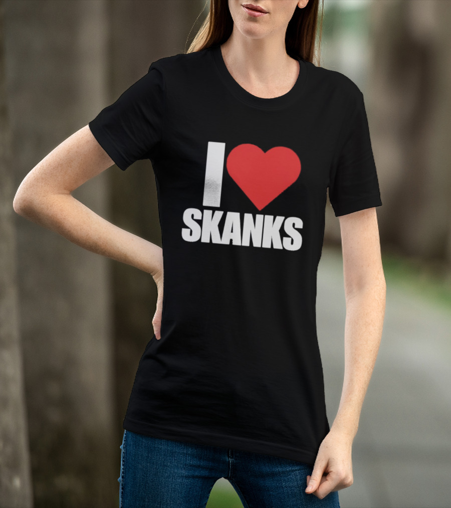 I Heart Skanks Red Love Symbol Humor T-Shirt