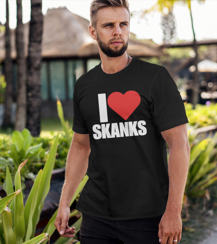 I Heart Skanks Red Love Symbol Humor T-Shirt