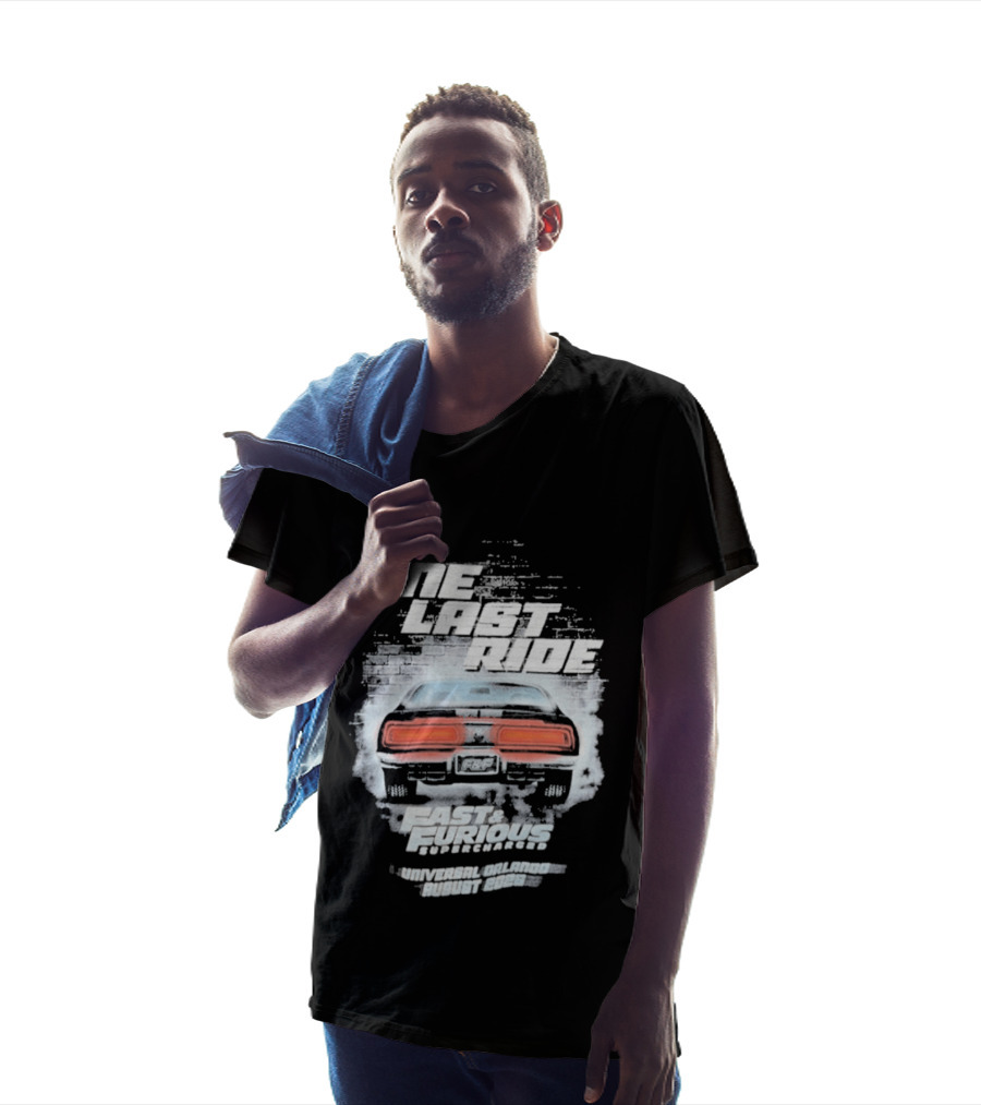One Last Ride Fast Furious Supercharged 2026 Racing Car Backview T-Shirt