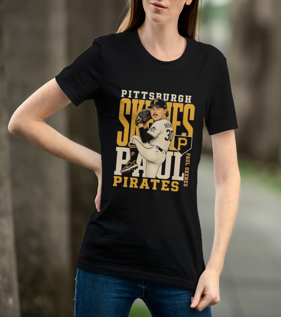 Pittsburgh Pirates Paul Skenes 34 Baseball Player Caricature 2026 Season T-Shirt
