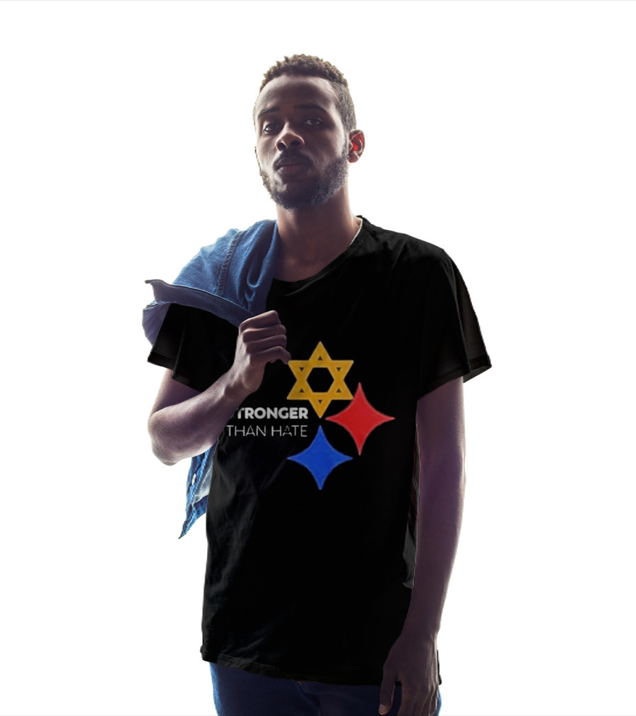 Pittsburgh Steelers Stronger Than Hate Star Of David Yellow Red Blue T-Shirt