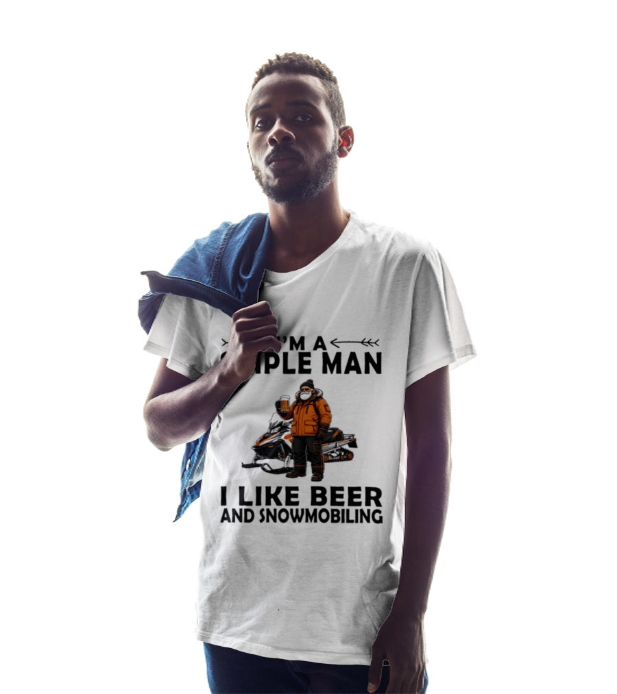 I'm A Simple Man I Like Beer And Snowmobiling T-Shirt
