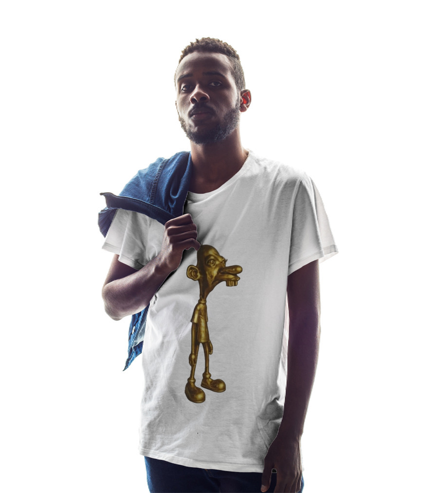 Neegy Meme Cartoon Golden Character Statue T-Shirt