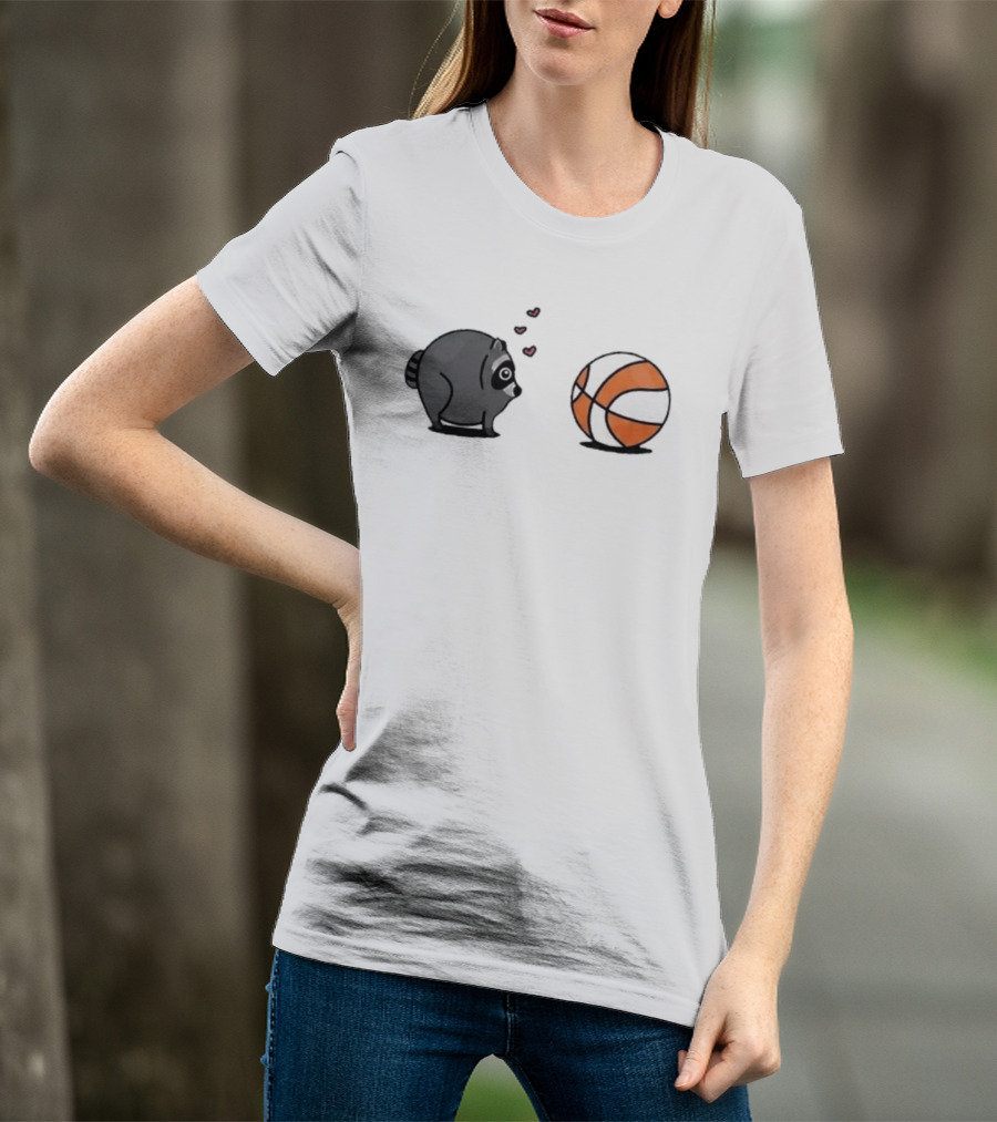 Seattle Storm Raccoon Hearts Basketball Jimothy Loves Hoops T-Shirt
