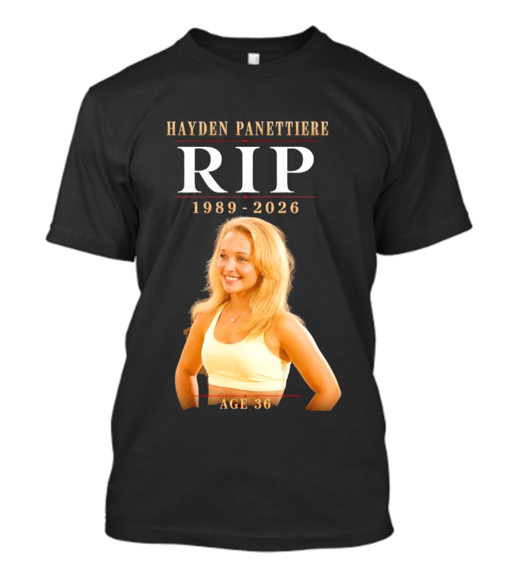 Hayden Panettiere RIP 1989 2026 Age 36 T-Shirt
