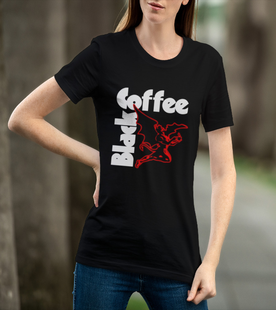 Black Coffee Devil Caffeine Drinking T-Shirt