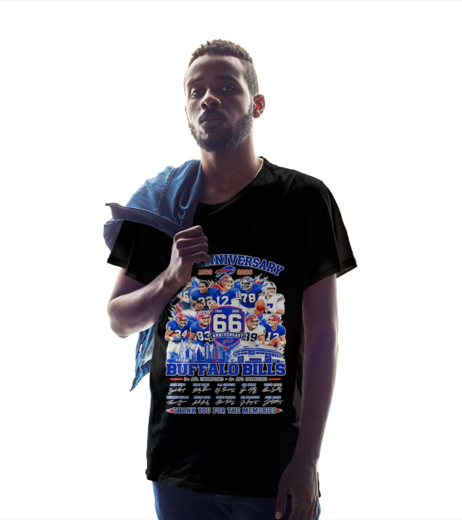 66th Anniversary Buffalo Bills 1960 2026 AFL Champions Thank You For The Memories T-Shirt