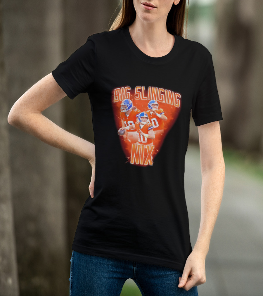 Denver Broncos Big Slinging Bo Nix Collage T-Shirt