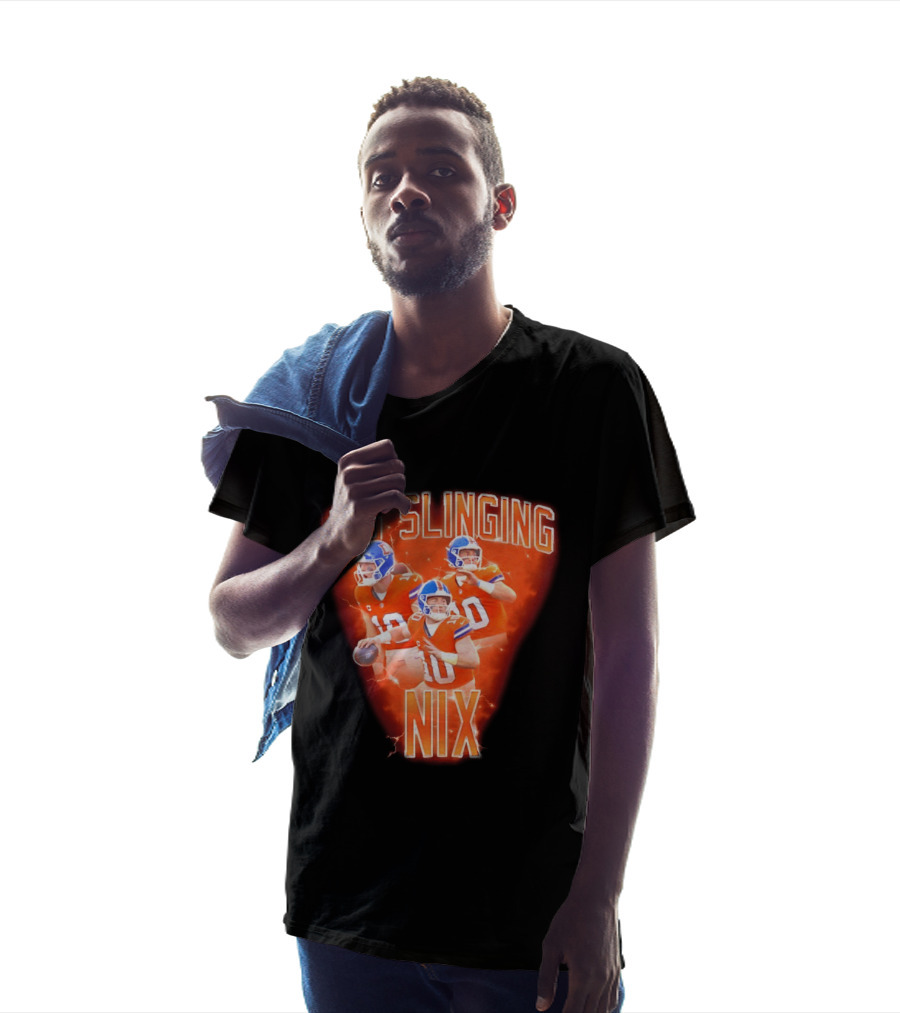 Denver Broncos Big Slinging Bo Nix Collage T-Shirt