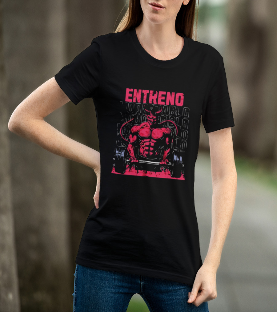 Entreno Modo Diablo Bodybuilder Devil Weightlifting T-Shirt