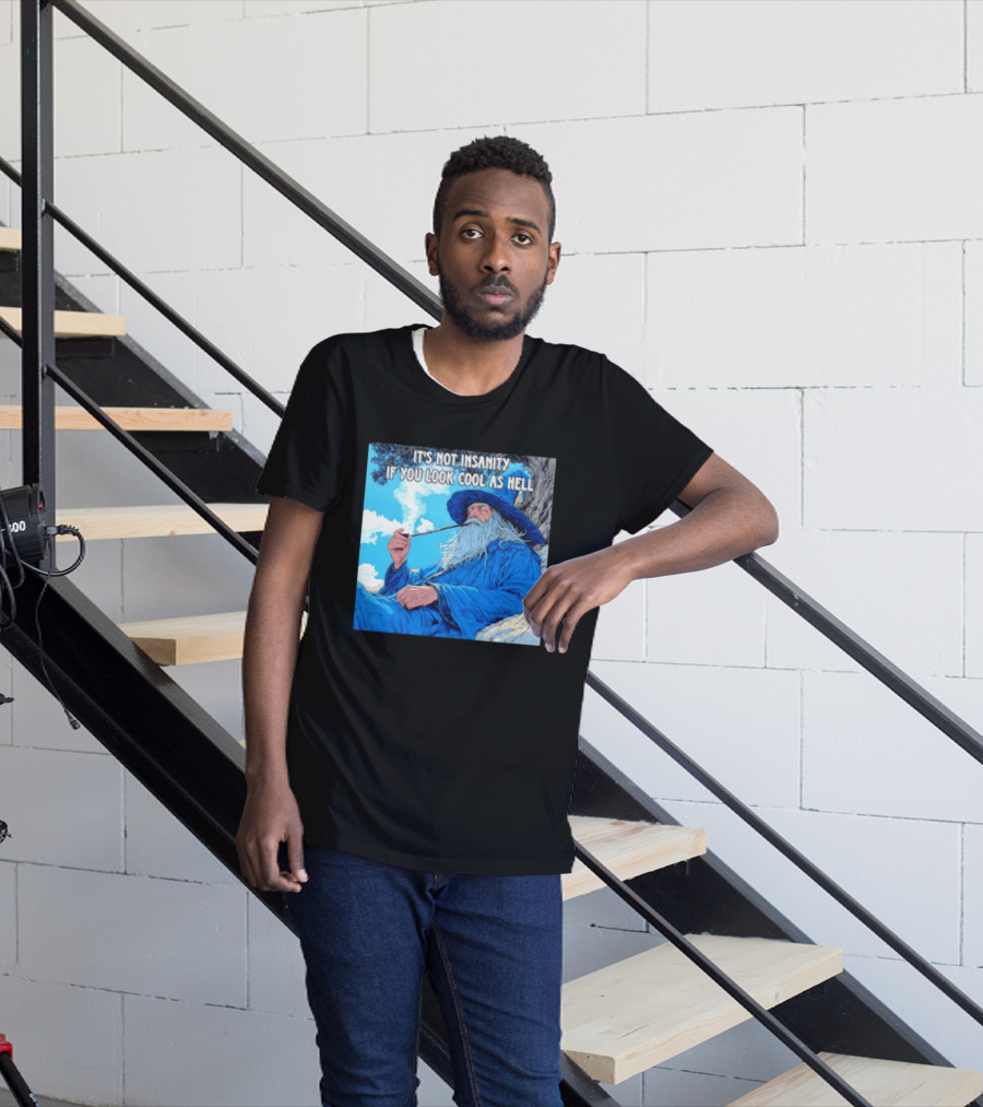 It's Not Insanity If You Look Cool As Hell Wizard Smoking Pipe T-Shirt