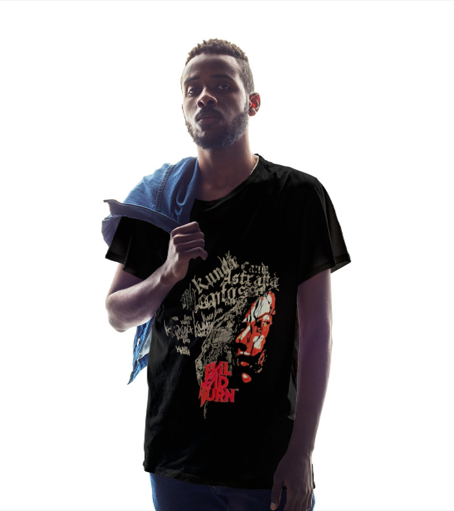 Kunda Astaroth Manto Satta Evil Dead Burn Face Typographic T-Shirt