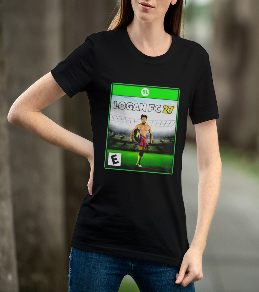 LOGAN FC 27 Soccer Game Box Art With Player In Stadium T-Shirt