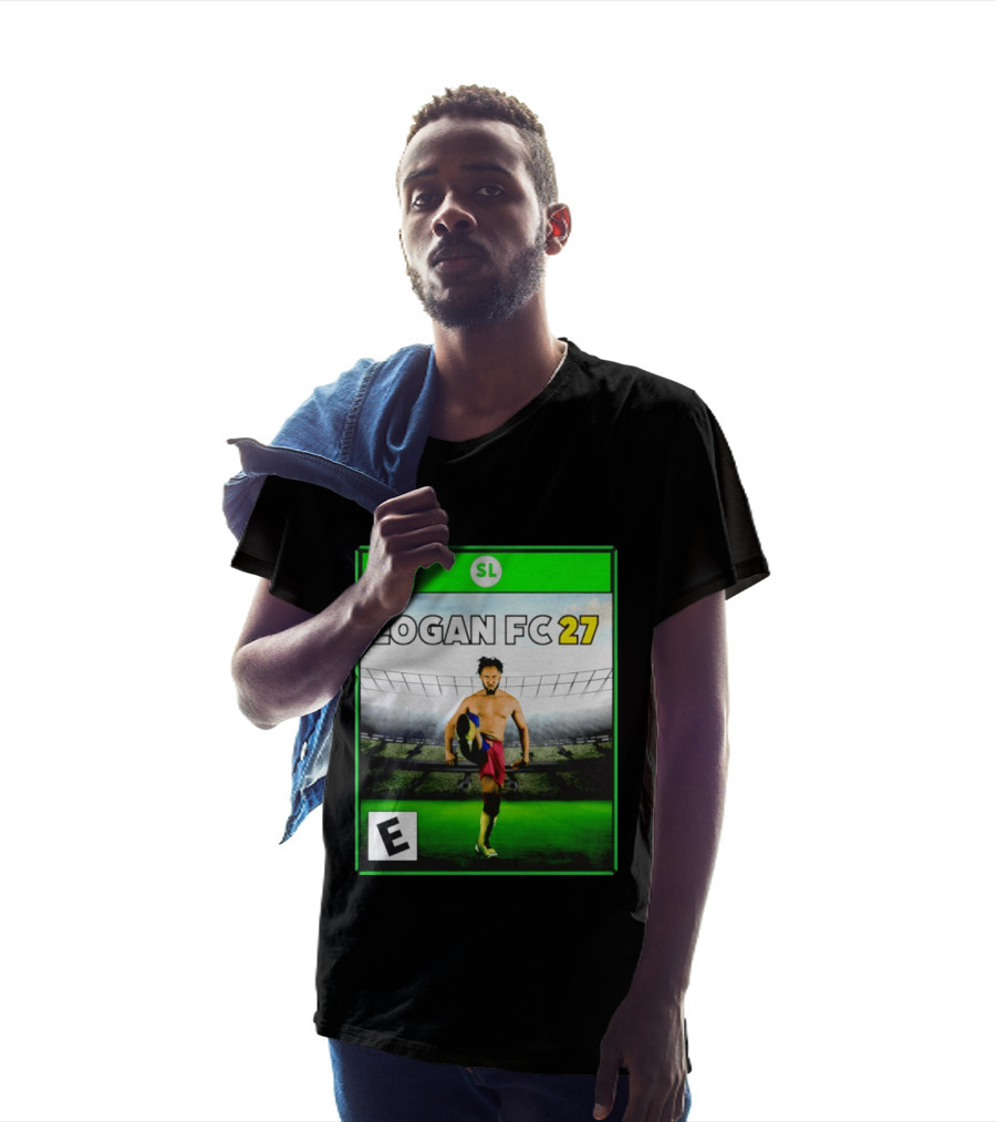LOGAN FC 27 Soccer Game Box Art With Player In Stadium T-Shirt
