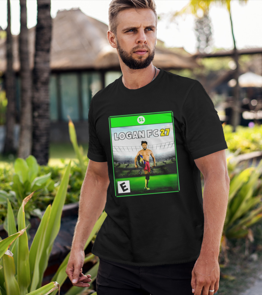 LOGAN FC 27 Soccer Game Box Art With Player In Stadium T-Shirt