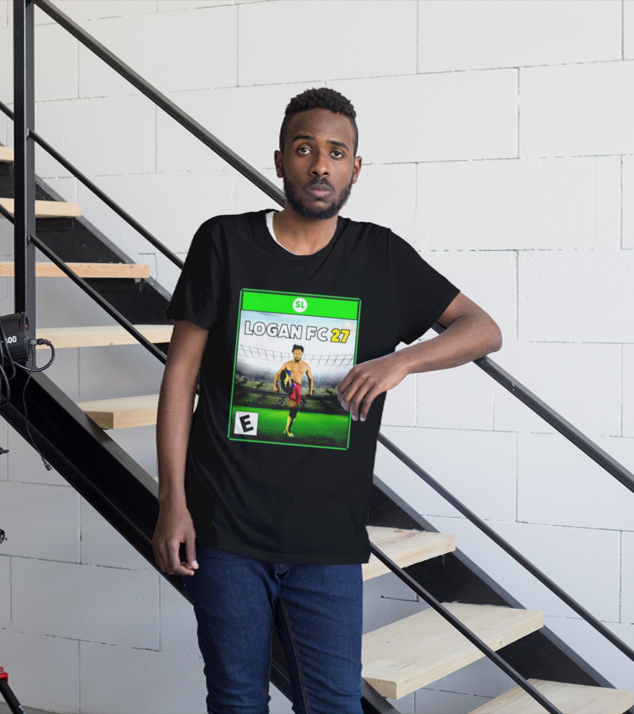 LOGAN FC 27 Soccer Game Box Art With Player In Stadium T-Shirt