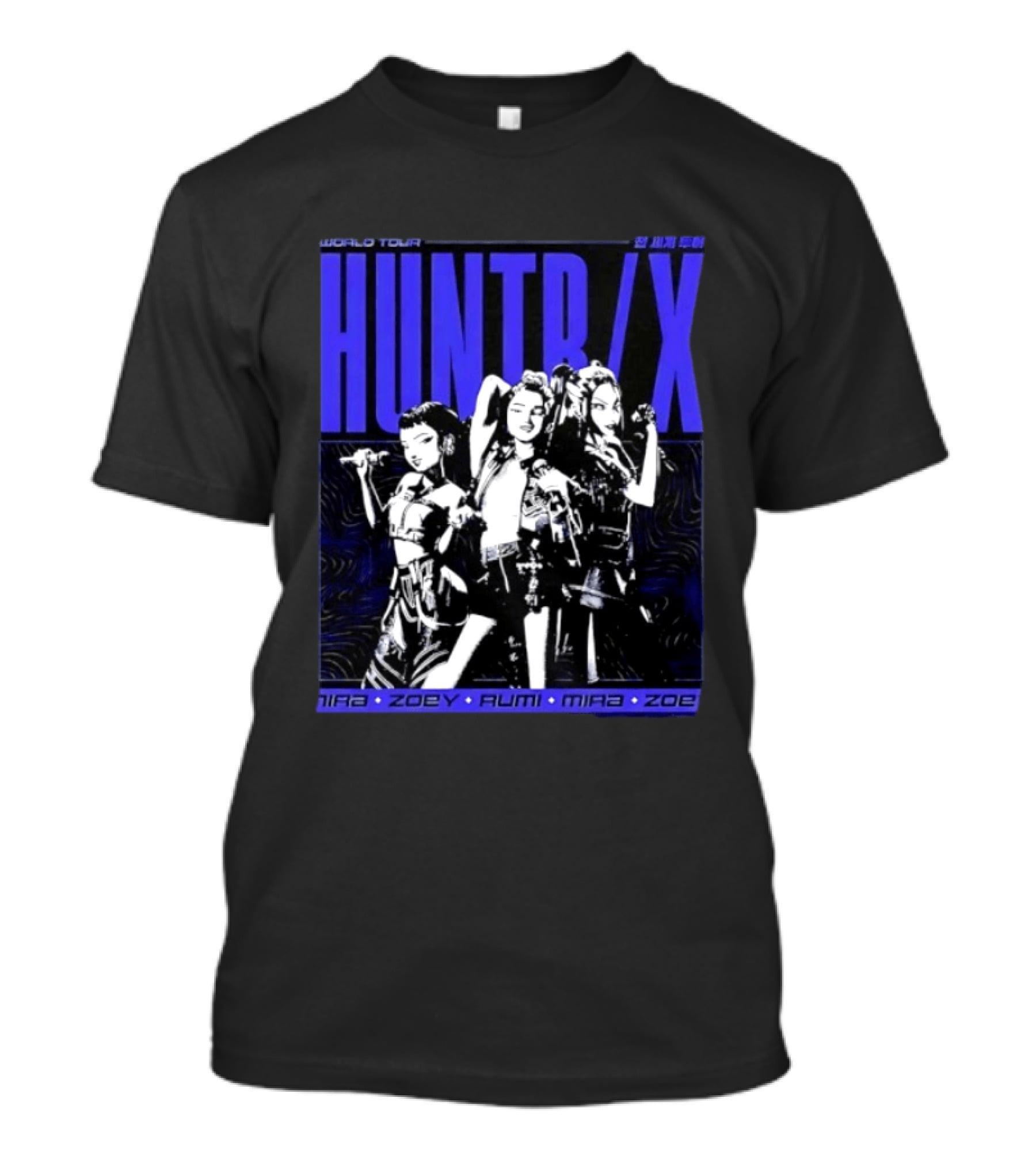 HUNT X World Tour Nira Zoey Rumi Mira Zoe Blue T-Shirt