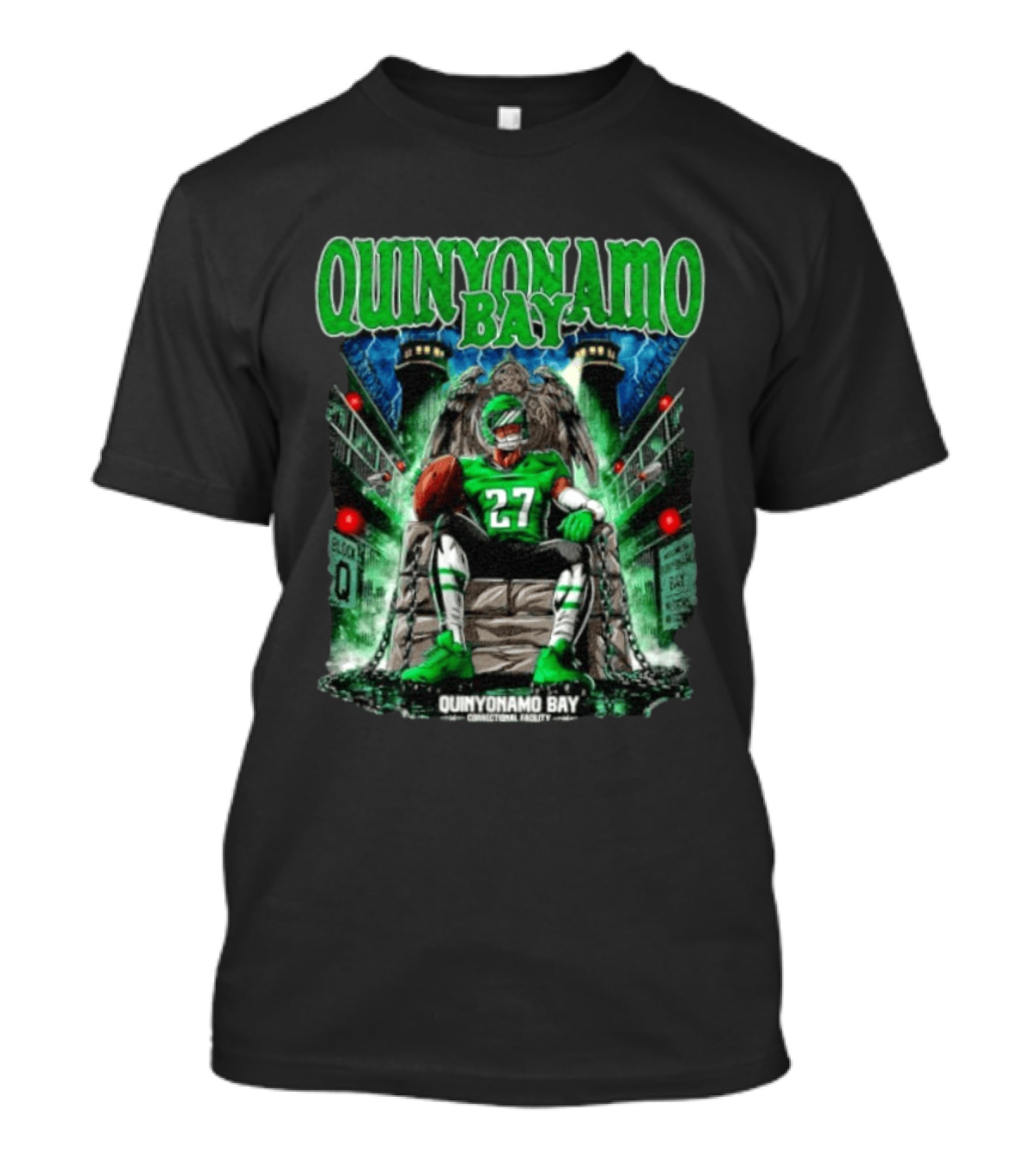 Quinyonamo Bay No 27 Correctional Facility Philly Sports Football T-Shirt