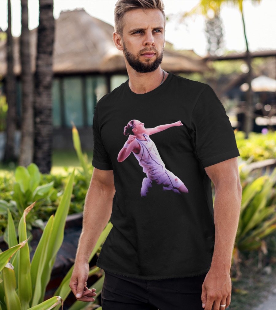 Taurasi Number 5 White Jersey Phoenix Mercury Victory Pose T-Shirt