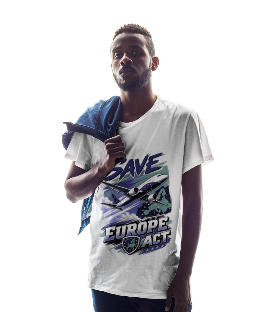Save Europe Act 2026 Airplane Map Stars T-Shirt