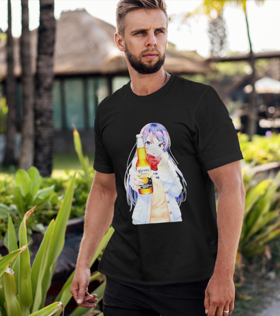 Mai Sakurajima Holding Corona Extra Rascal Does Not Dream Of Bunny Girl Senpai Anime T-Shirt