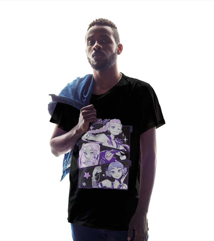 Huntrix Rumi Mira Zoey K POP World Tour Demon Hunters 2 Sided T-Shirt