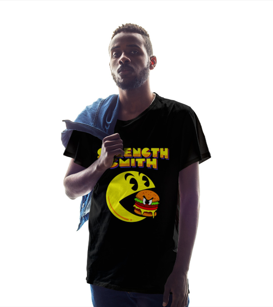 Strength Smith Pac Man Vs Burger Gaming Showdown T-Shirt