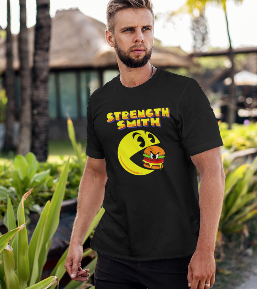 Strength Smith Pac Man Vs Burger Gaming Showdown T-Shirt