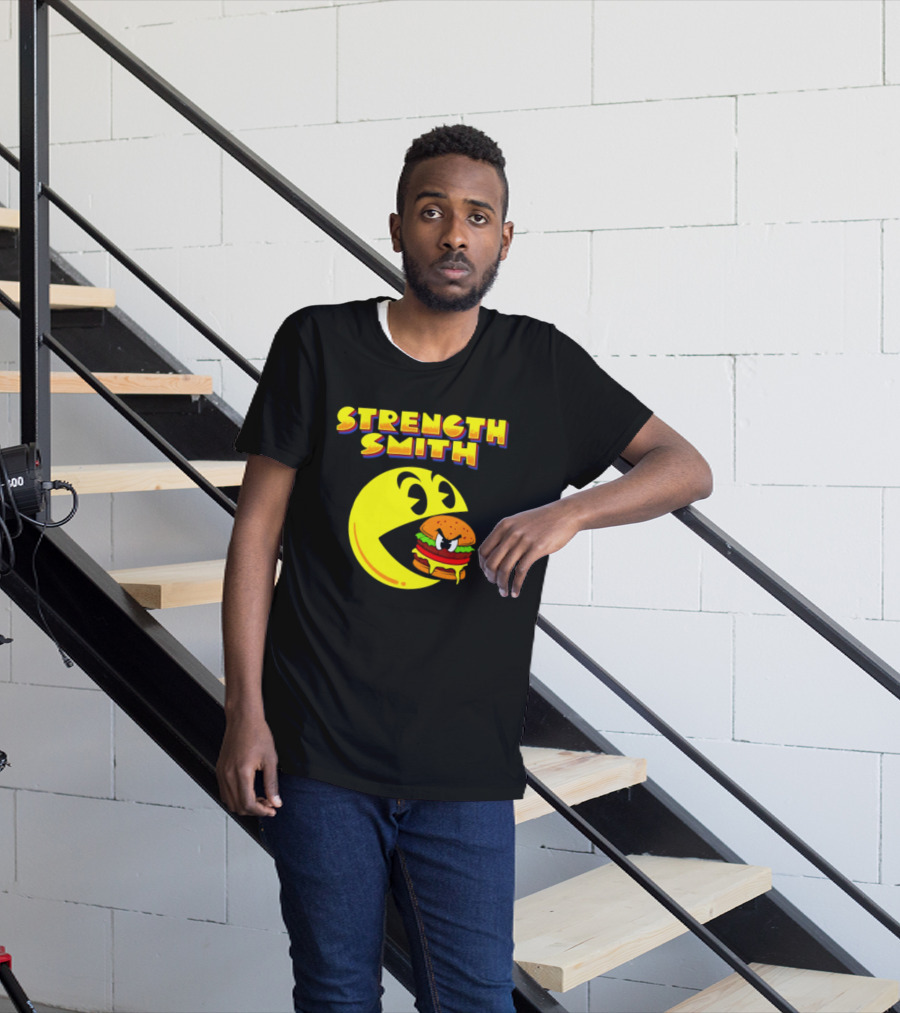 Strength Smith Pac Man Vs Burger Gaming Showdown T-Shirt