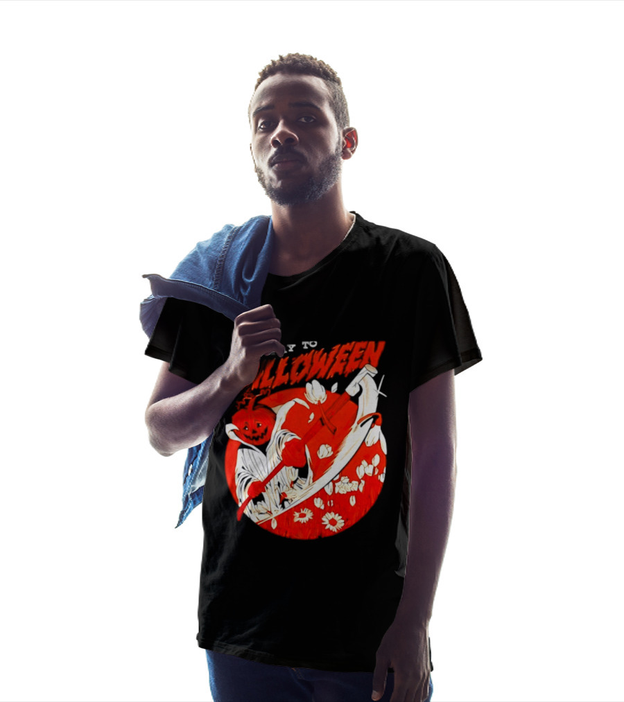 Halfway To Halloween Pumpkin Reaper Spooky T-Shirt