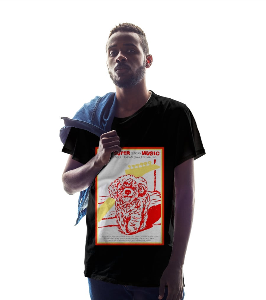 Hari Yang Super Dengan Music Yang Menggetarkan Jiwa Anomaliku Gitar Anjing Menggemaskan T-Shirt