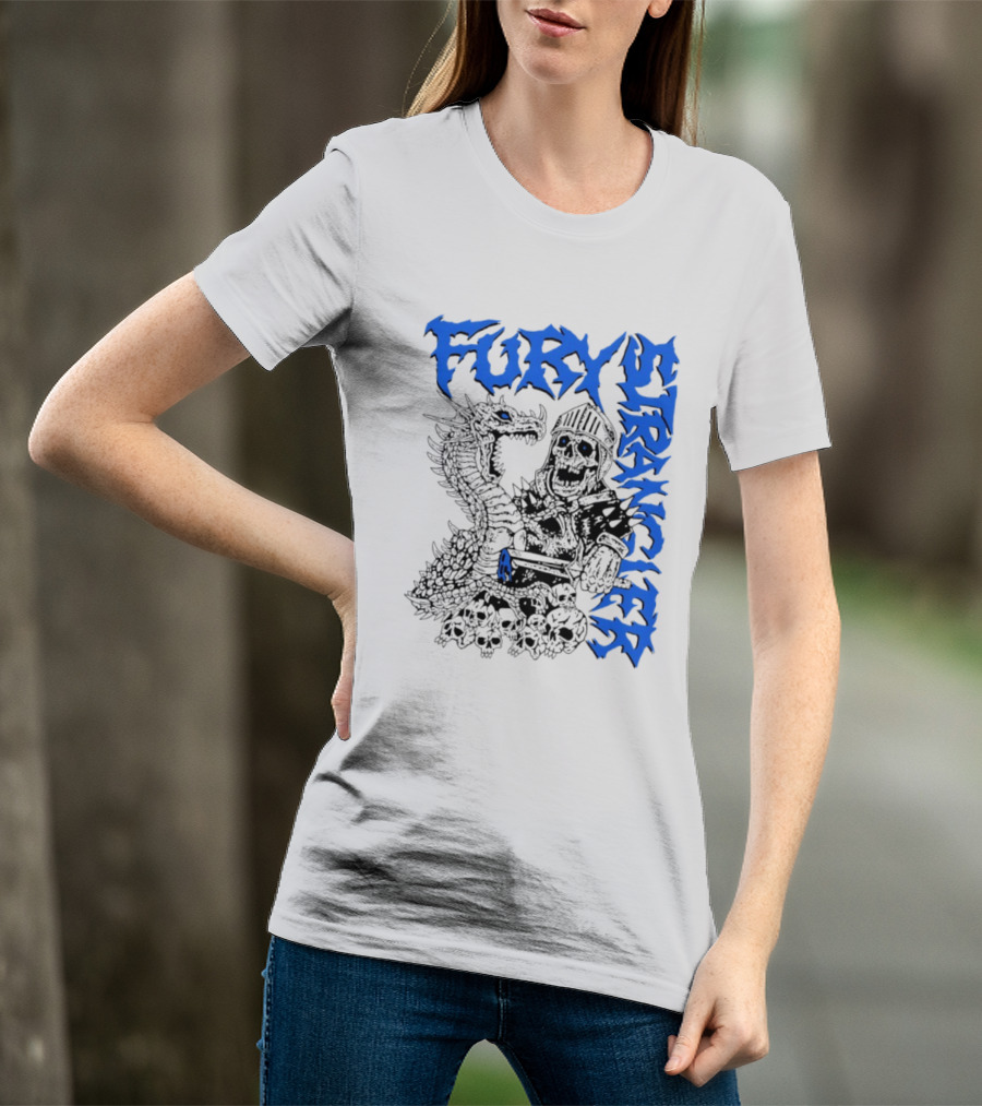 Fury Stranger Skeleton Knight And Dragon T-Shirt