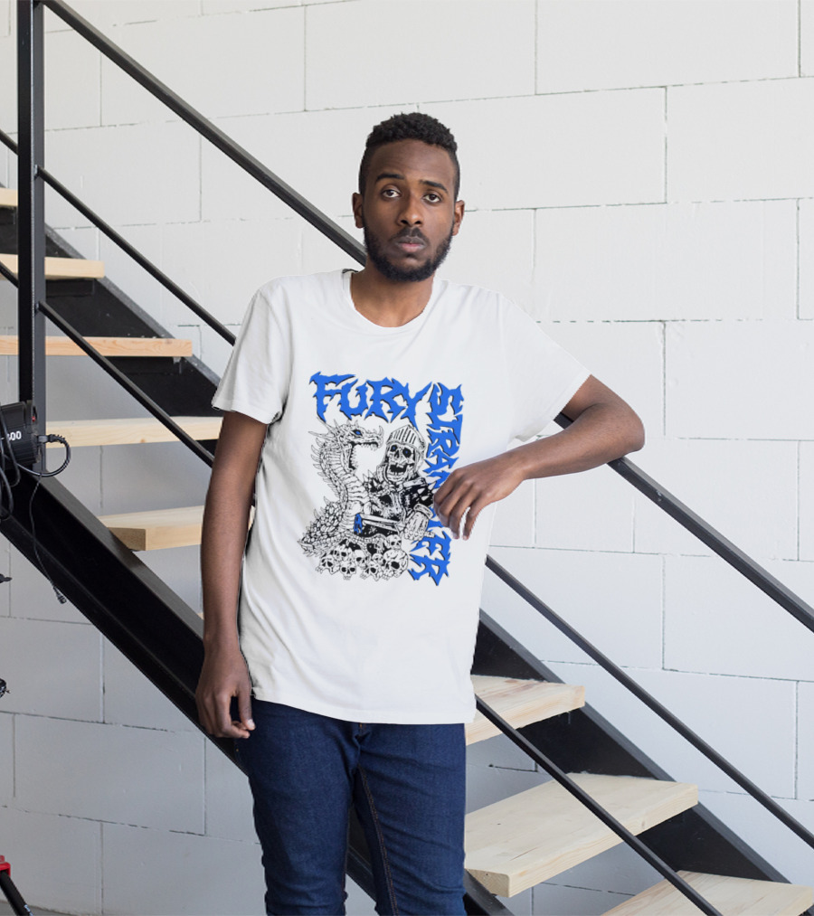 Fury Stranger Skeleton Knight And Dragon T-Shirt