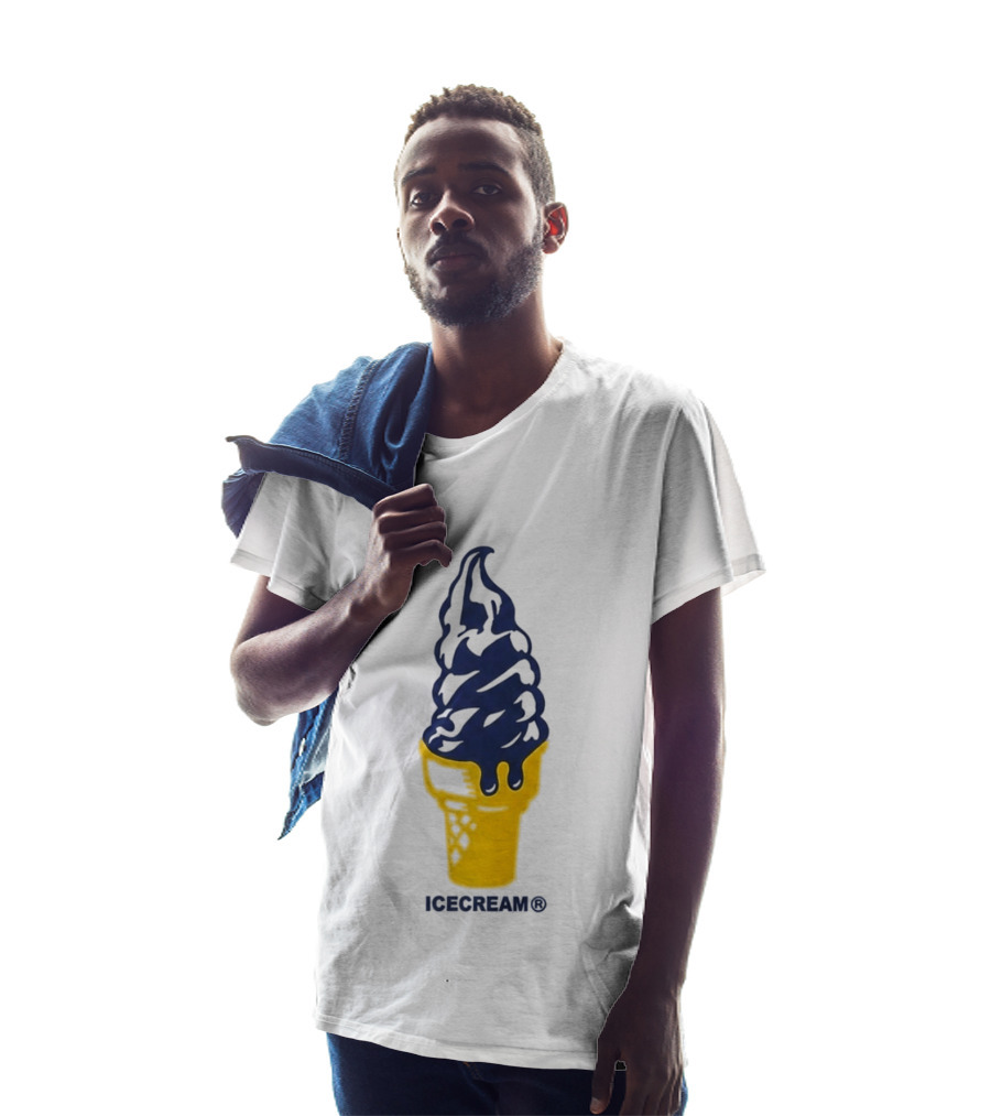 Trevor Goosby Ice Cream Blue And Yellow Cone T-Shirt