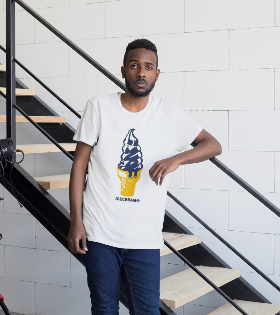 Trevor Goosby Ice Cream Blue And Yellow Cone T-Shirt