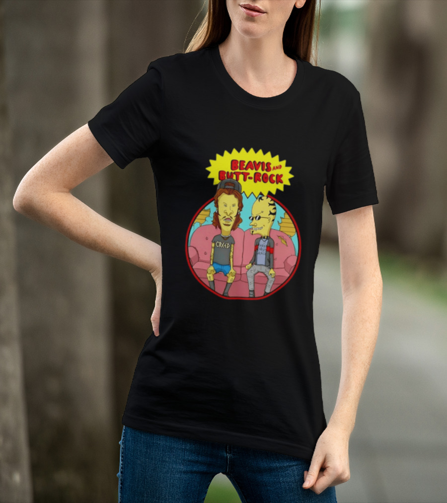 Beavis And Butt Head Rock Creed And Three Days Grace Couch Cartoon Characters T-Shirt