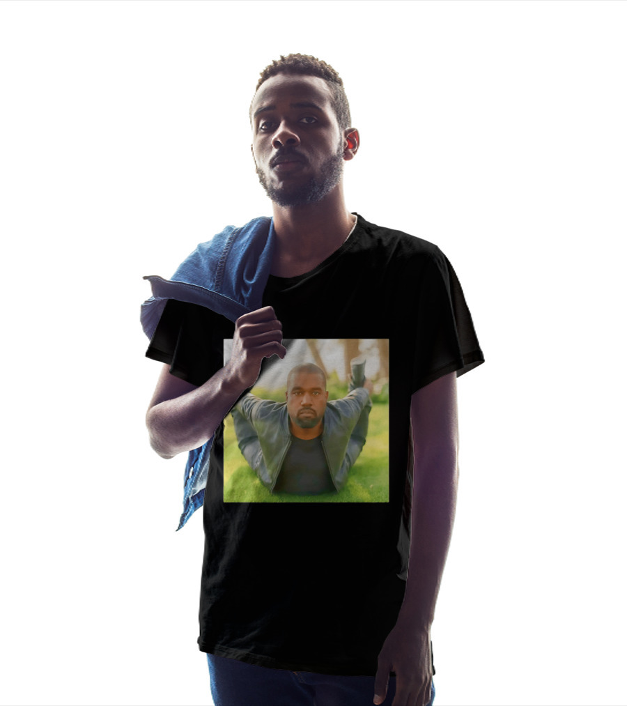 Kanye West Ye Meme Photo Iconic Pose Lying On Grass T-Shirt