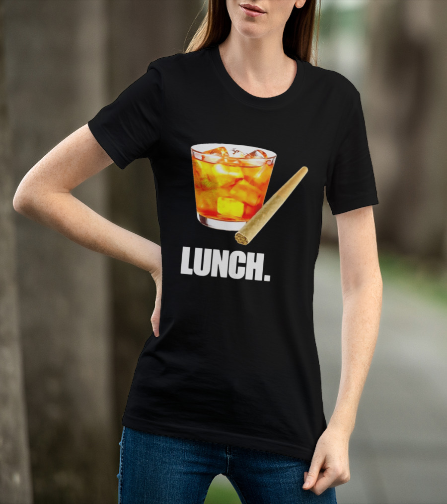 Lunch Whiskey Cigar Drinking Smoking T-Shirt