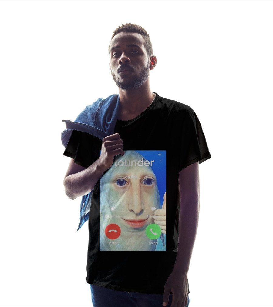 Flounder Calling Meme Decline Accept Remind Me Message T-Shirt
