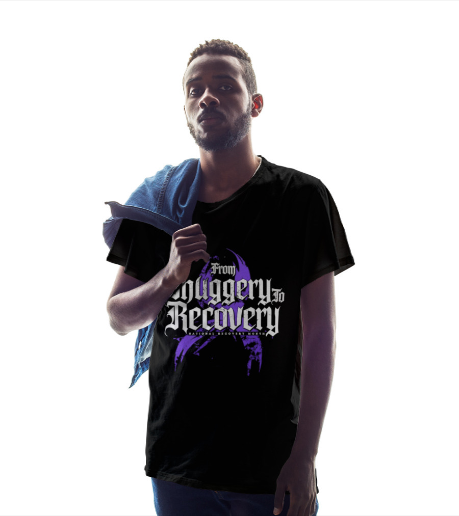 From Thuggery To Recovery National Recovery Month Purple Ribbon T-Shirt
